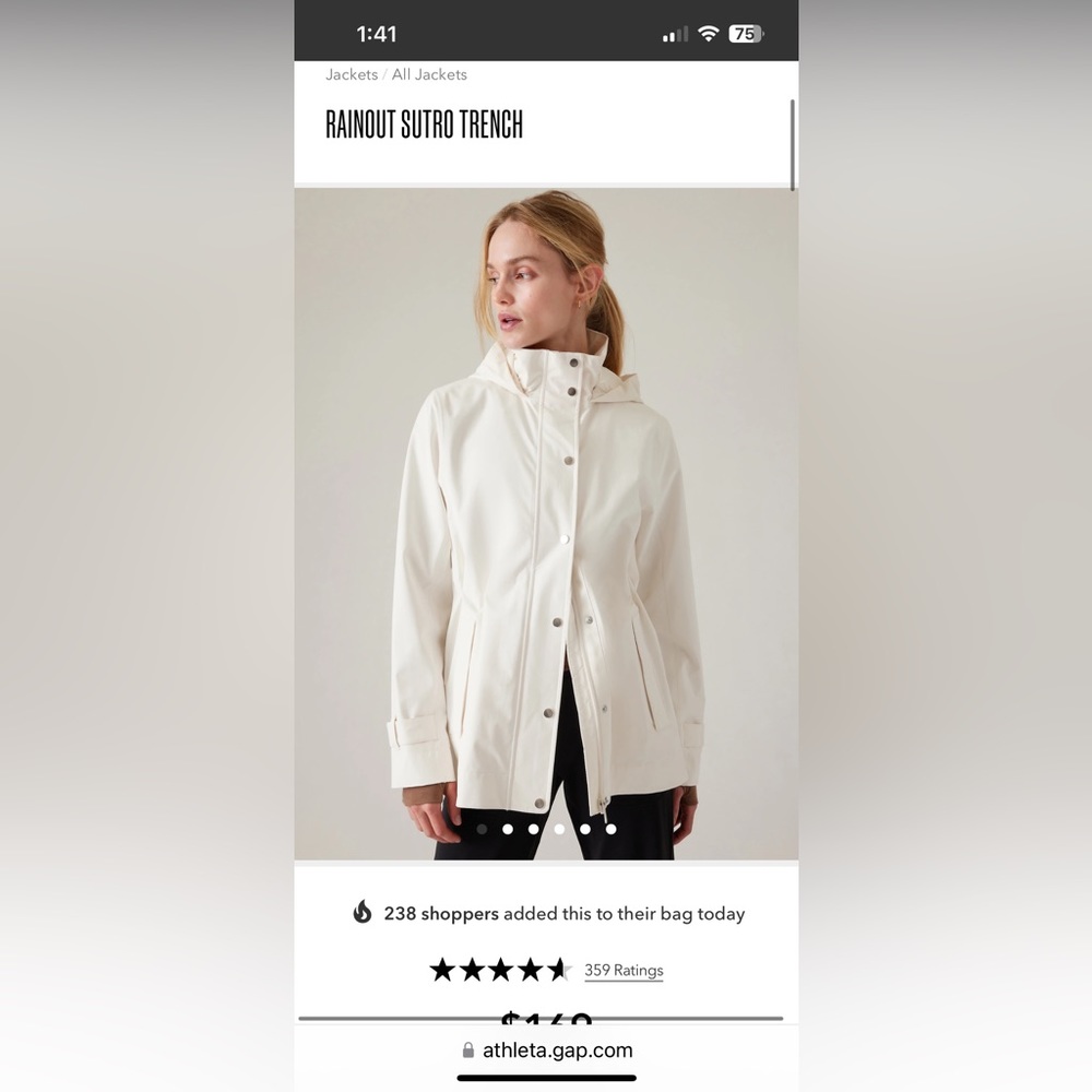 Athleta Rainout Trench